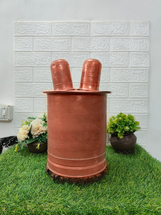 Antique Copper Water tank with Glass - Bombay Antiques
