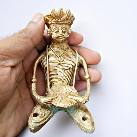 Antique Pital Musician Murti Set | Traditional Folk Brass Showpieces