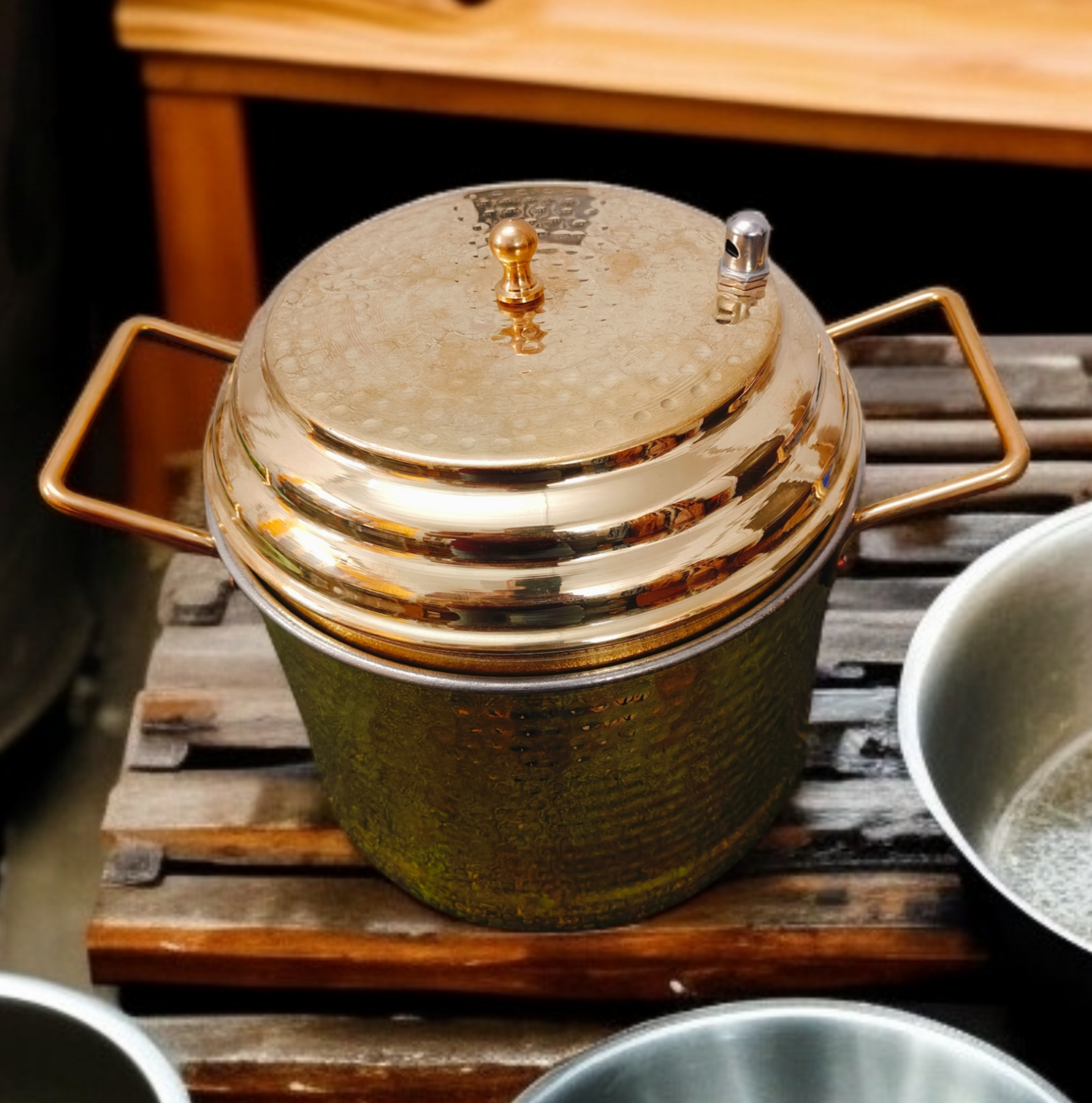 Brand New Brass Idli Maker with 16 Pits | Bombay Antiques Manufactured| Pital Idly Cooker with Tinned Brass Plates