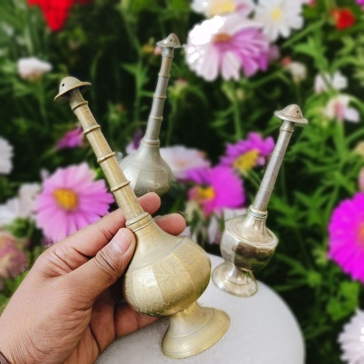 Antique Brass Sprinkler Set of 3 | Elegant Utility | Collectible Décor
