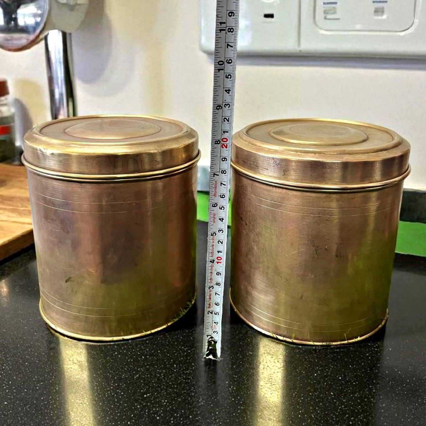 Antique Brass Storage Box Pair | Traditional Kitchen & Décor Utility