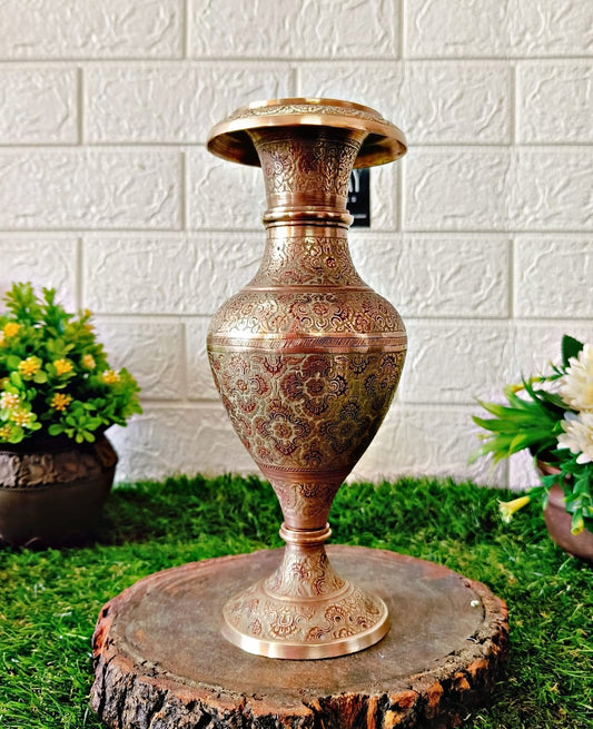 Antique Beautiful Vintage Brass Flower Vase