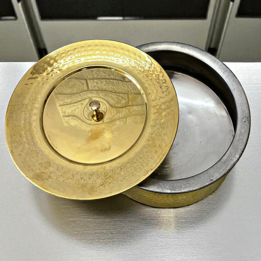 3.5L Brand New Brass Cooking Bowl with Lid | Traditional Kitchen & Dining Utensil