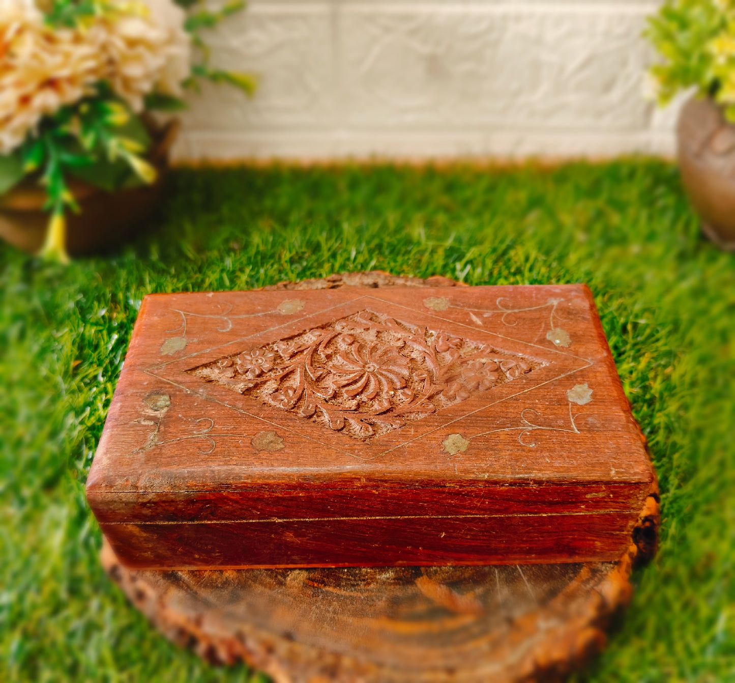 Antique Teakwood Small Box - Bombay Antiques
