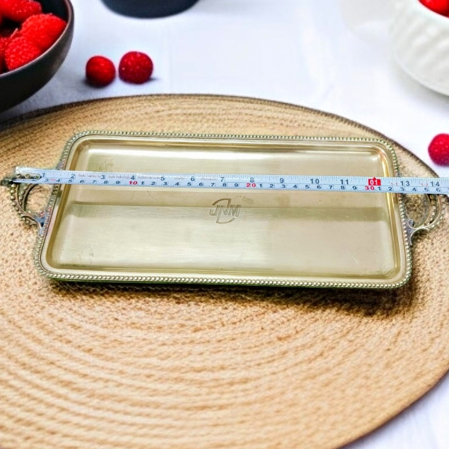 Antique Brass Serving Tray in Pair | Handcrafted Elegance | Tableware & Décor