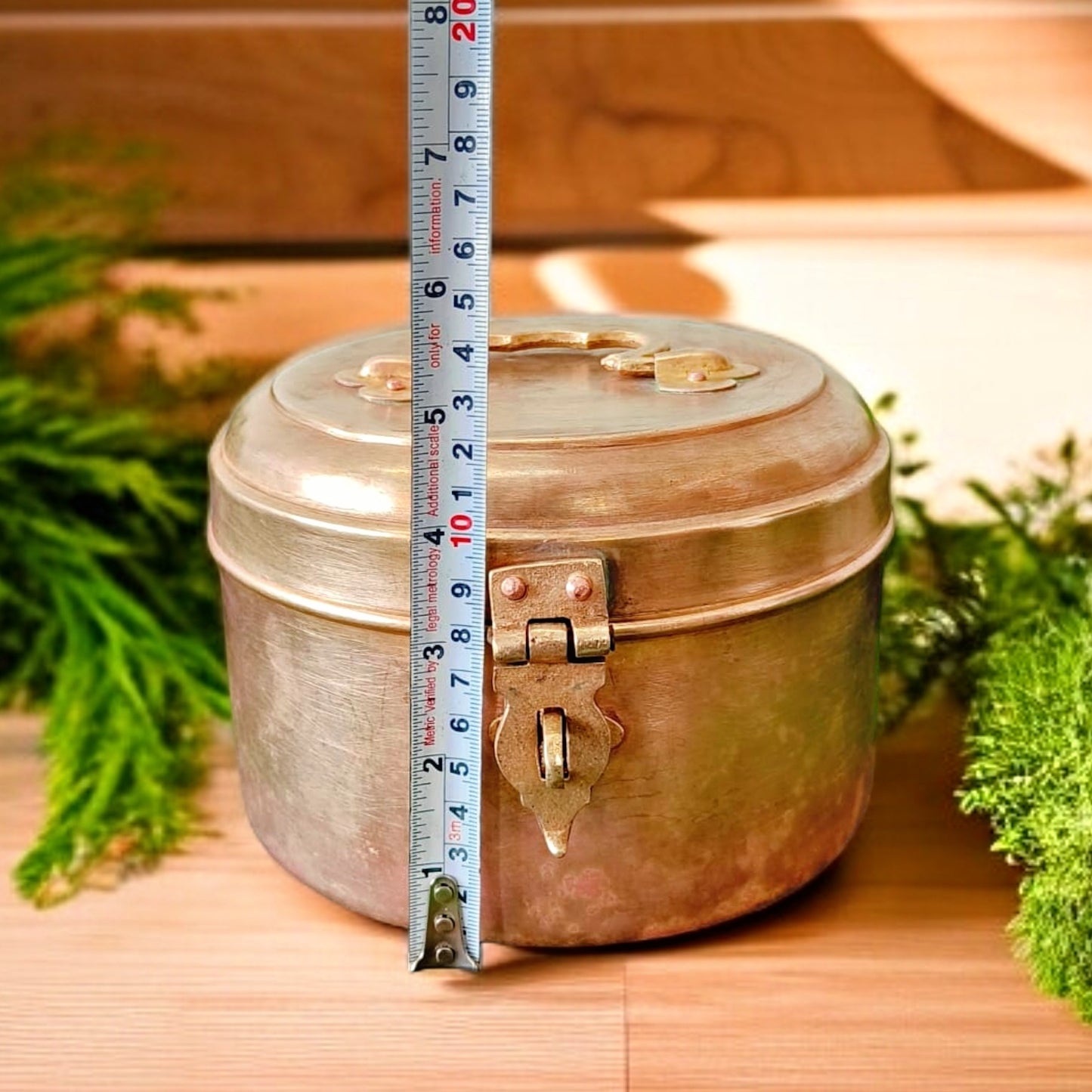 Antique Brass Storage Box | Traditional Pital Container | Utility & Décor Collectible