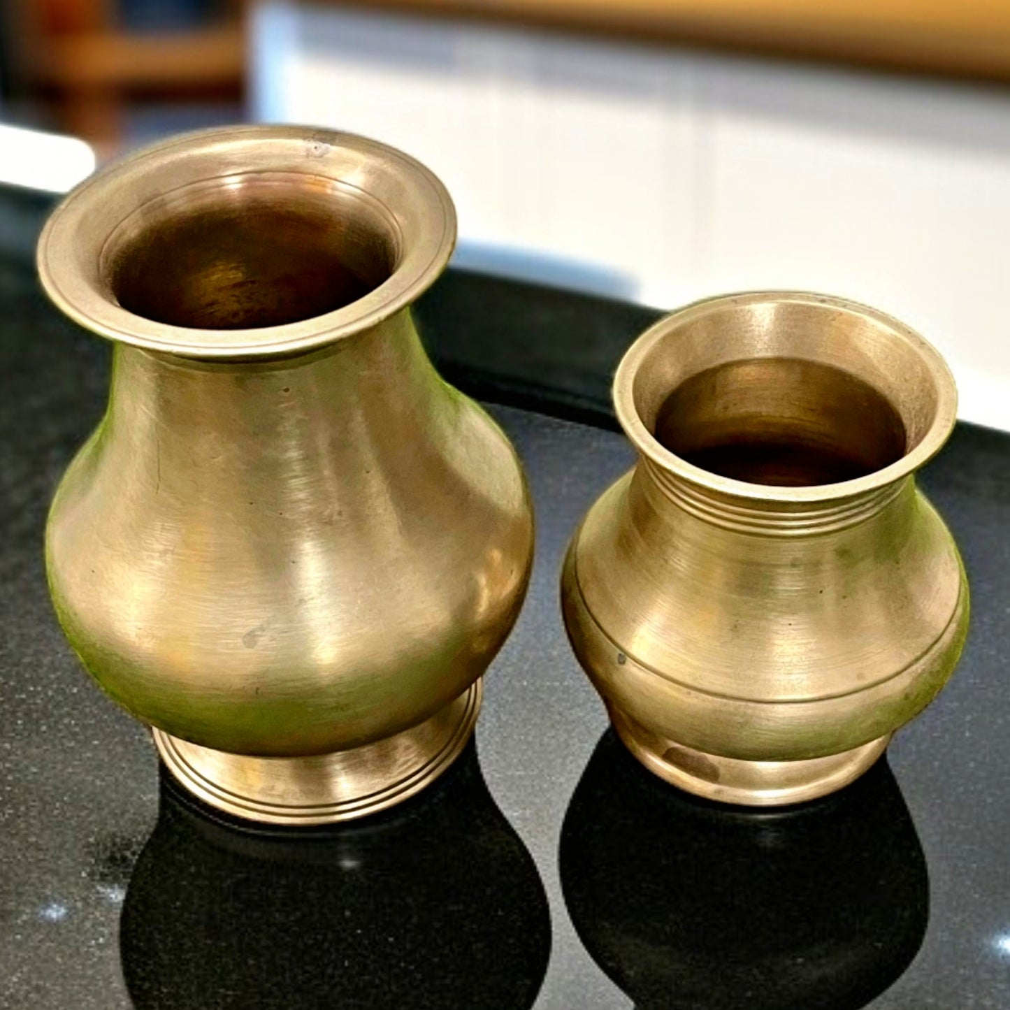 Antique Kansa Lota Pair | Traditional Bronze Kalash in Pair