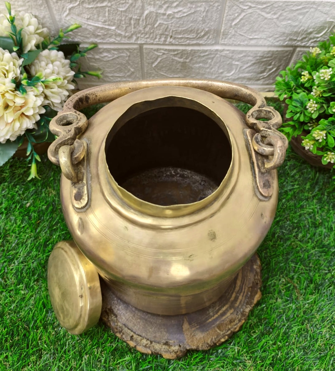 Antique Brass Oil Canister - Barni - Bombay Antiques