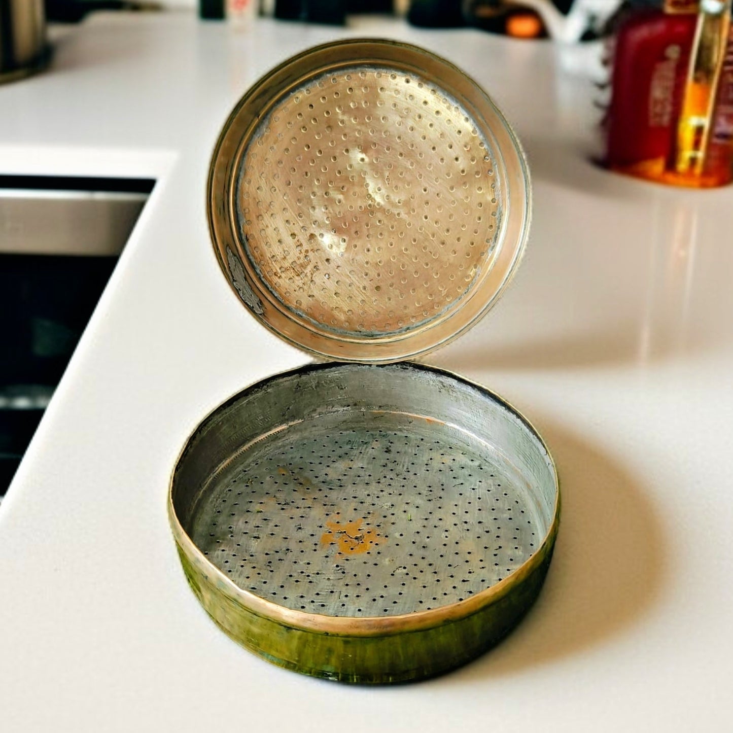 Antique Brass Channi in Pair | Traditional Sieves | Decor/Utility