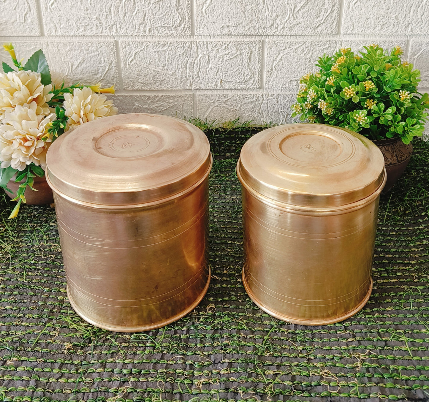 Antique Brass storage Box in pair