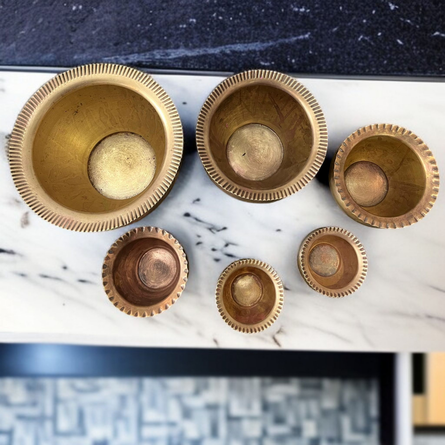 Antique Brass Planter Set | Traditional Garden & Decor Pots