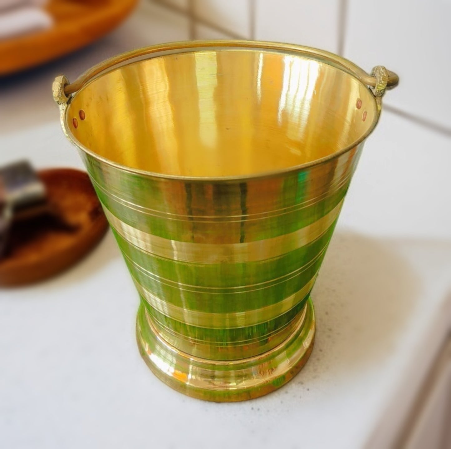 New Brass Bucket in Vintage Style - 10 litres Baltee