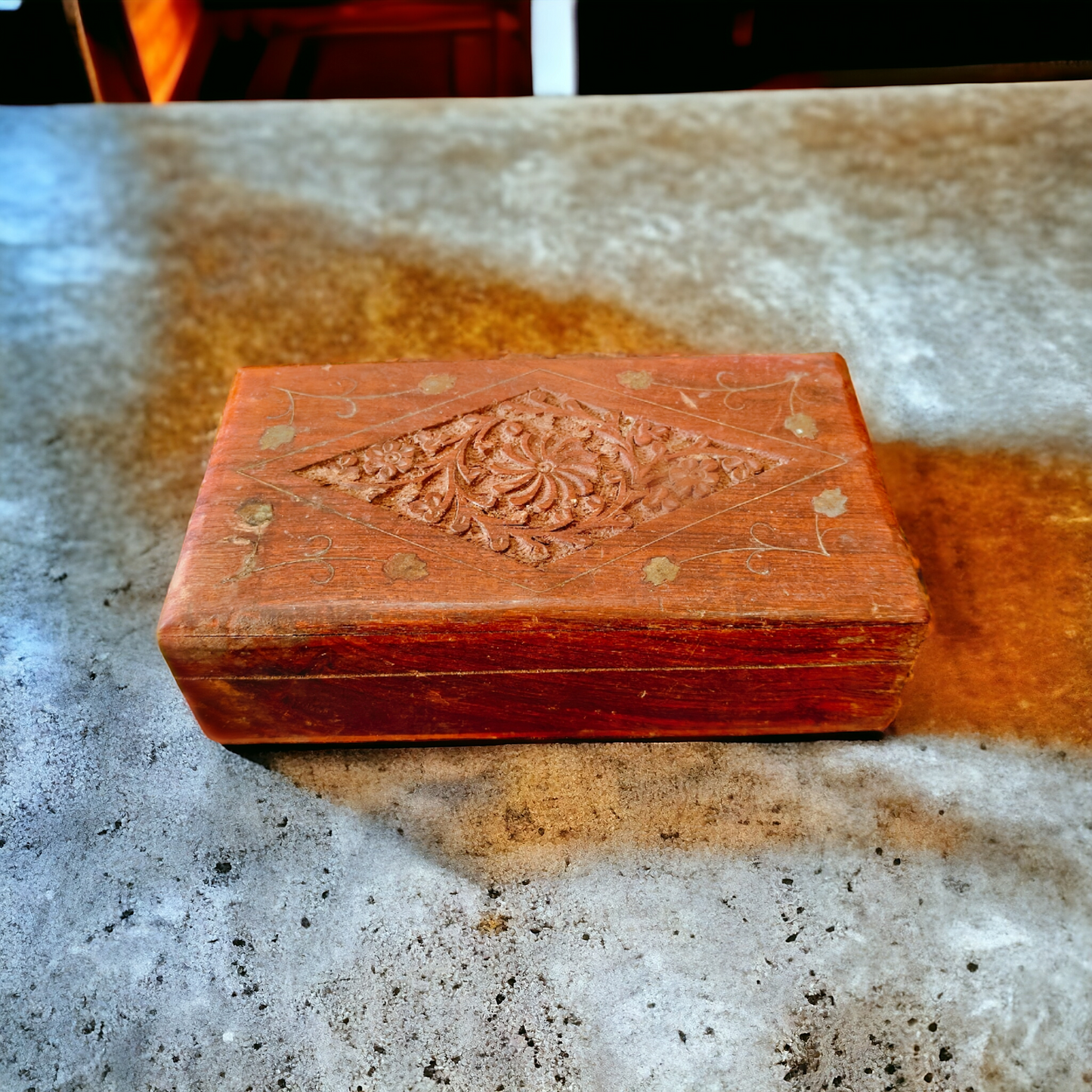 Antique Teakwood Small Box - Bombay Antiques