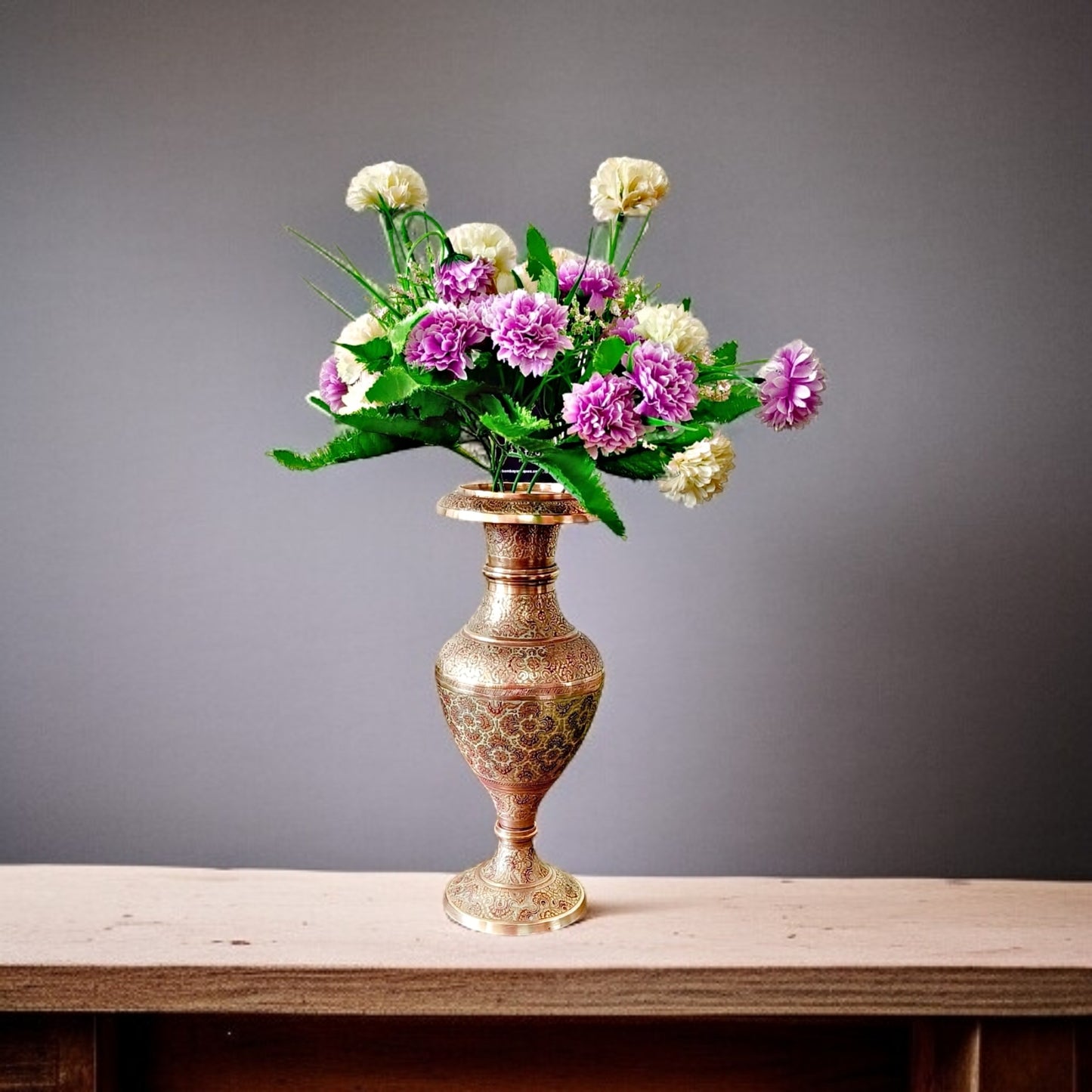 Antique Beautiful Vintage Brass Flower Vase