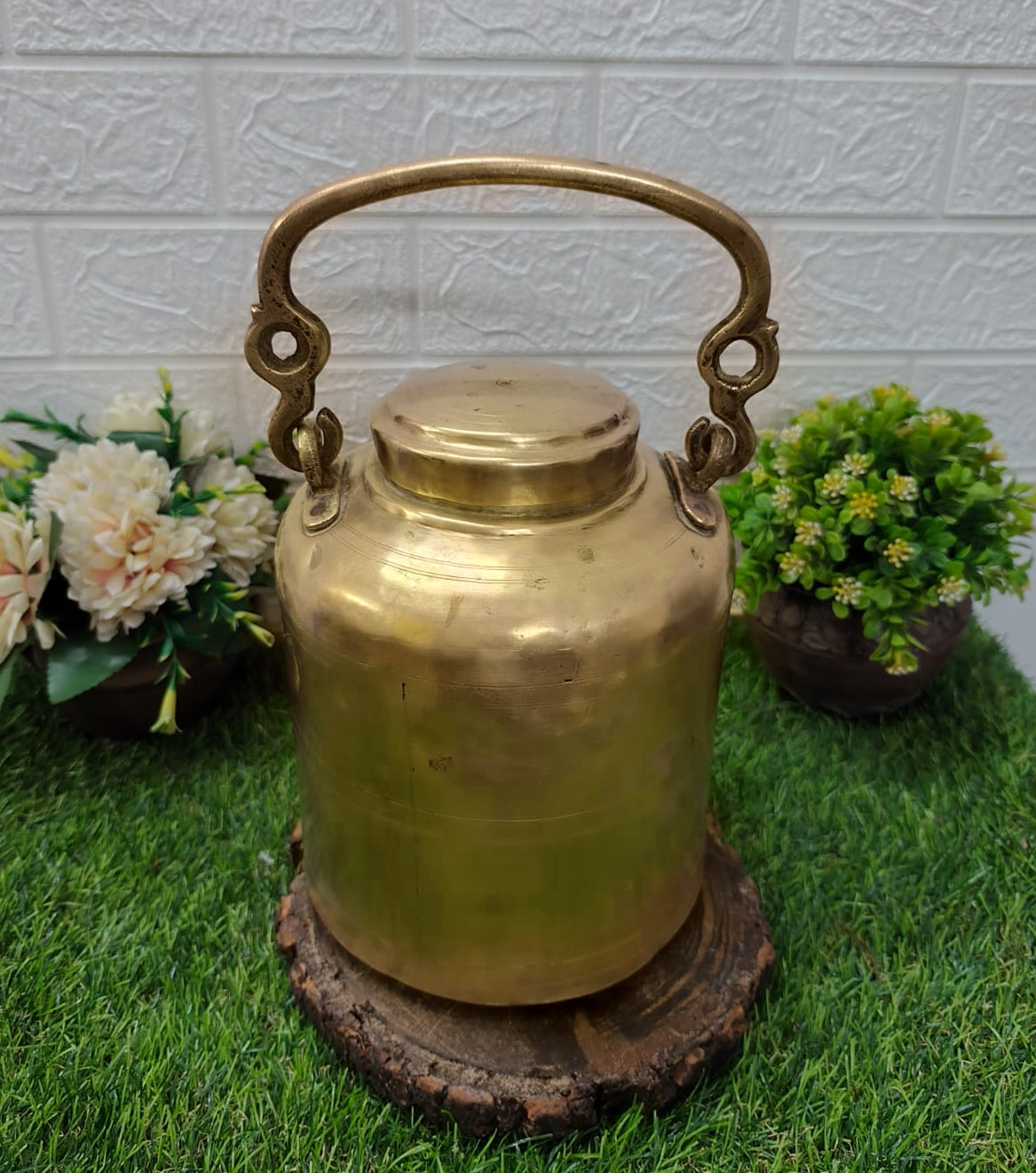 Antique Brass Oil Canister - Barni - Bombay Antiques