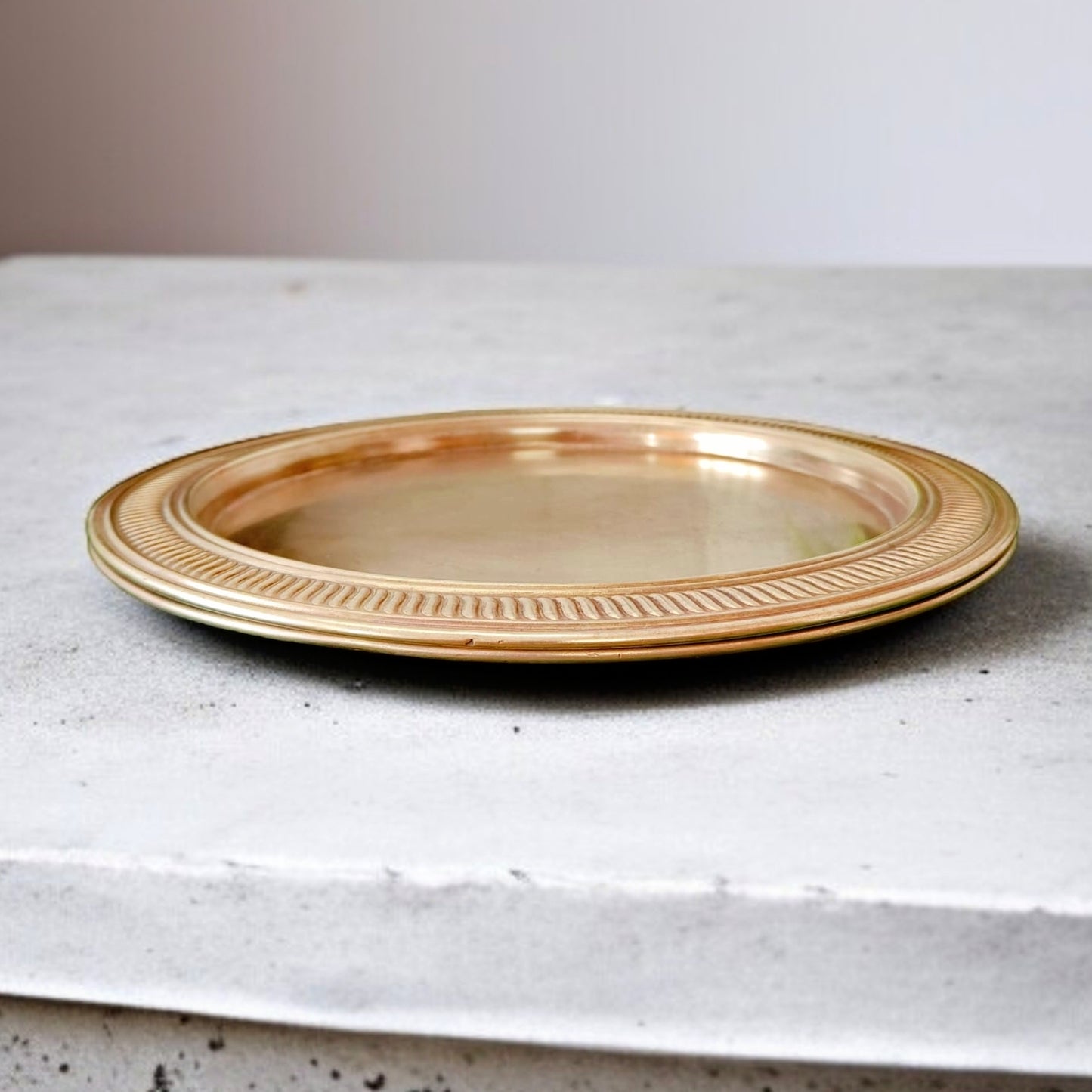 Antique Brass Thal – Set of 2 | Rustic Elegance | Traditional Dining & Décor