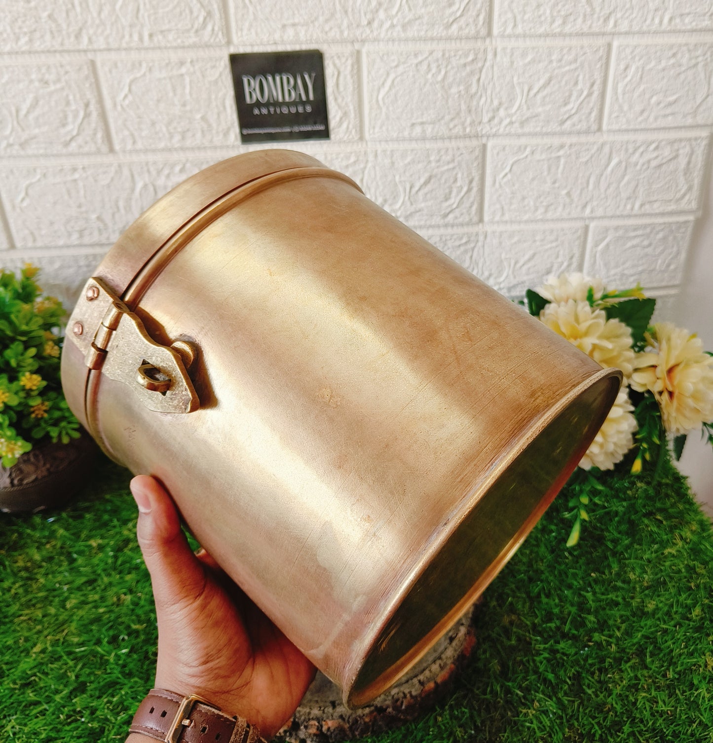 Antique Brass Storage Box | Pital Kadi Dabba | Traditional Utensil