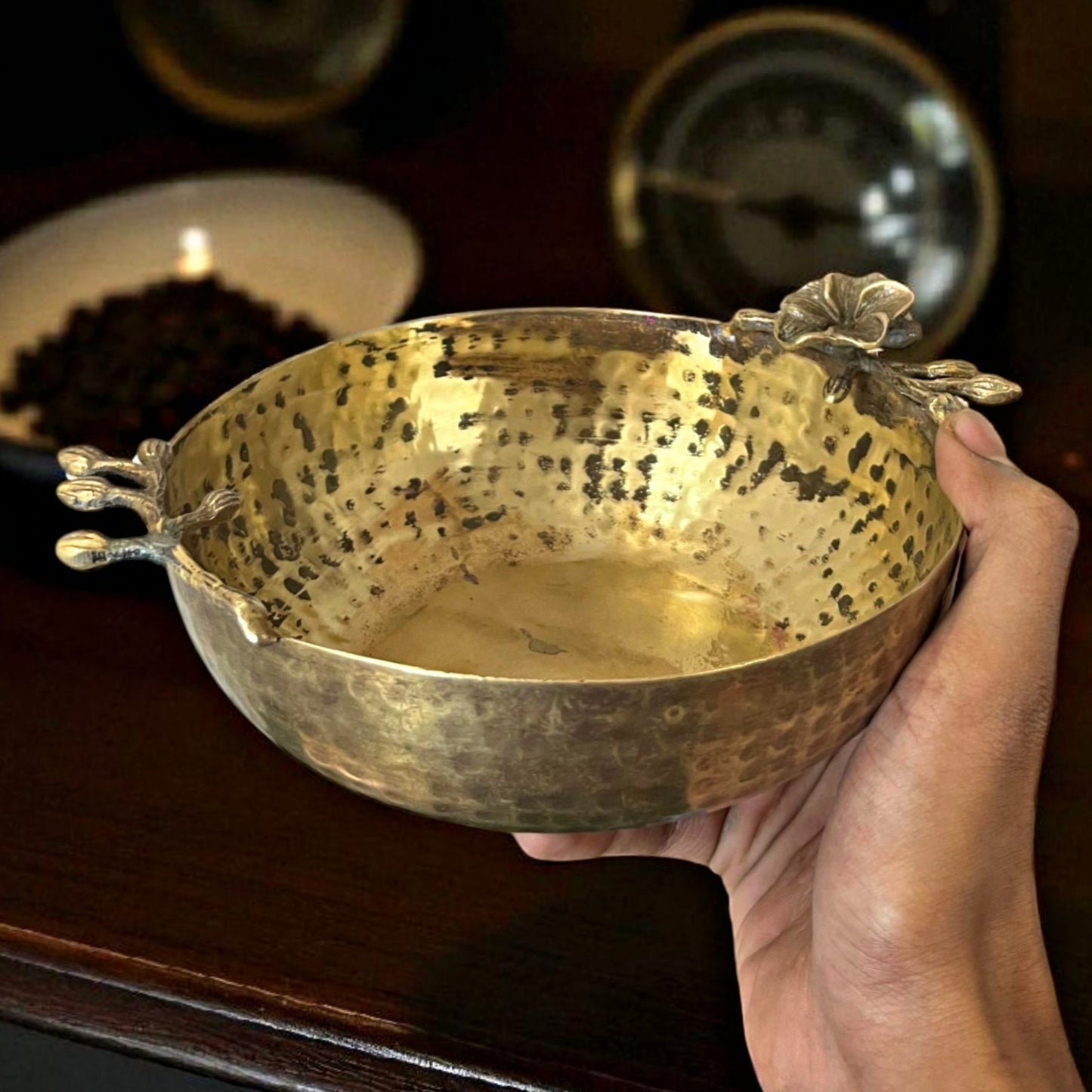 Antique Brass Urli with Stand in Pair | Traditional Decor & Serving Bowls