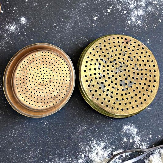 Antique Brass Colander in Pair | Traditional Kitchen & Table Collection