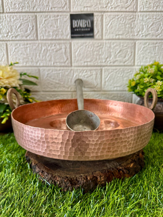 Antique Copper Appam Maker with Ladle | 5 Appam slots | Kitchen Utensils | Appam Maker | Cooking Bowl
