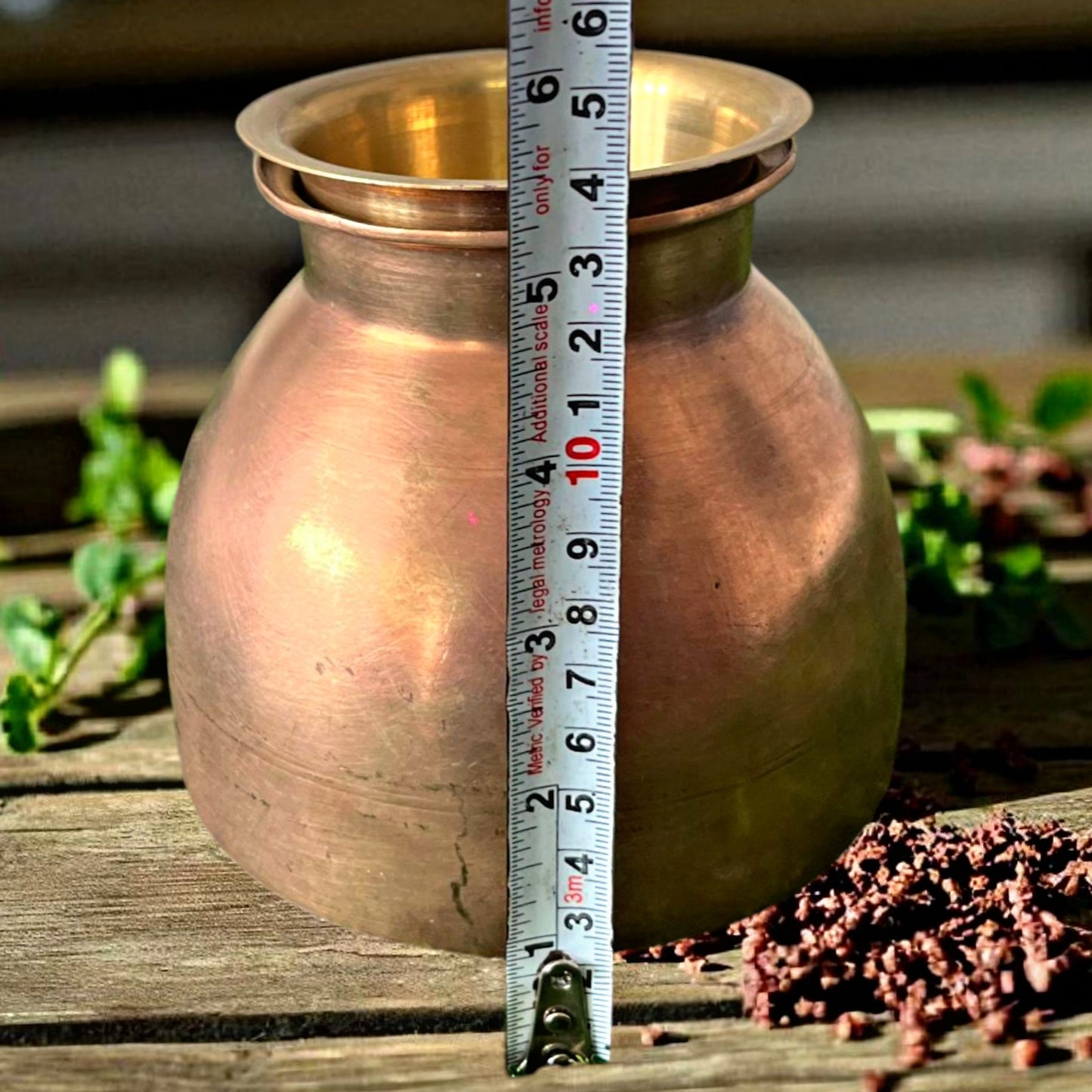 Antique Brass Rare Shape Kalash with Pyala | Traditional Pital Decor & Utility Set