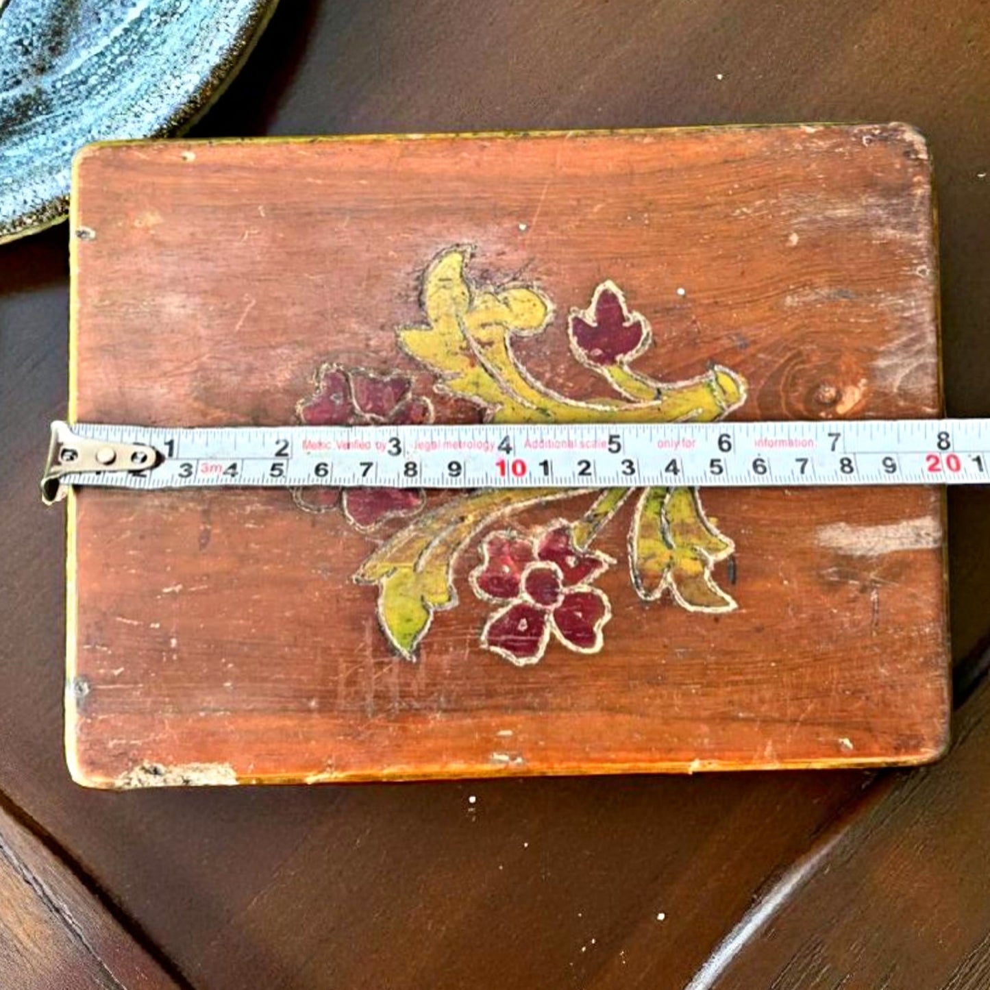 1970 Antique Teak Wood Makeup Box | Traditional Storage & Décor Piece