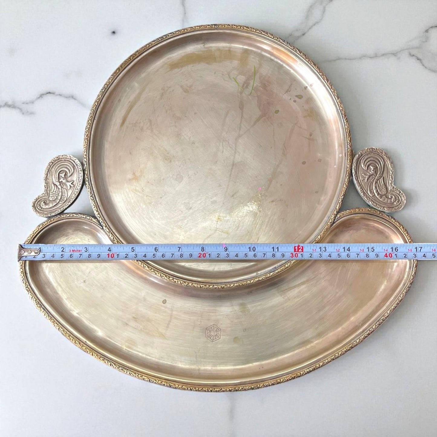 Antique Brass Serving Thali | Pital Traditional Dining Plate