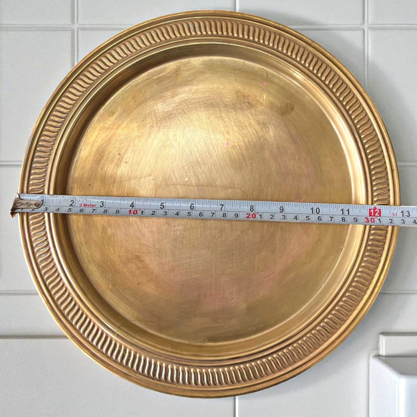 Antique Brass Plate Pair | Pital Traditional Dining Display Set