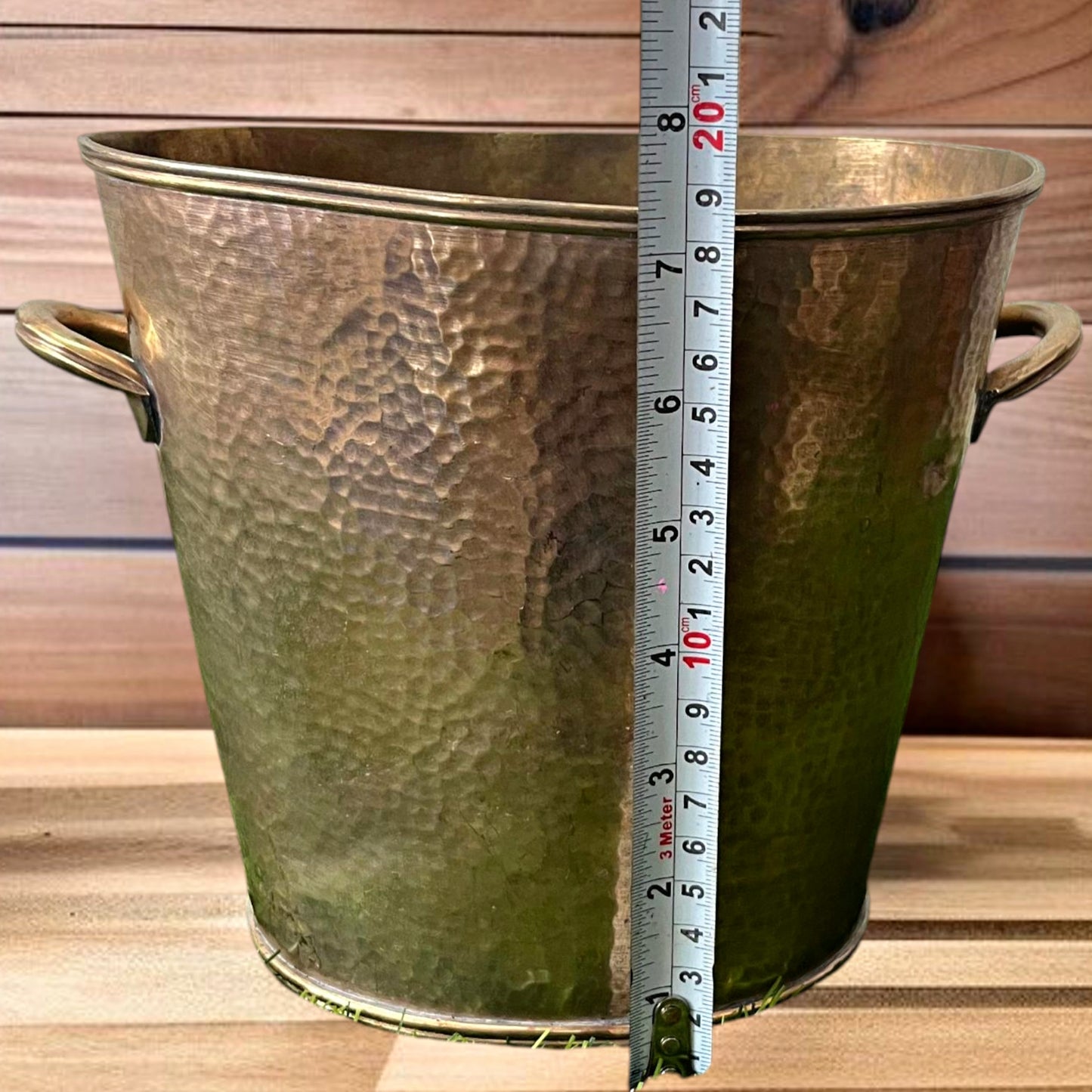 Antique Brass Flower Vase | Pital Bucket-Style Decor Pot