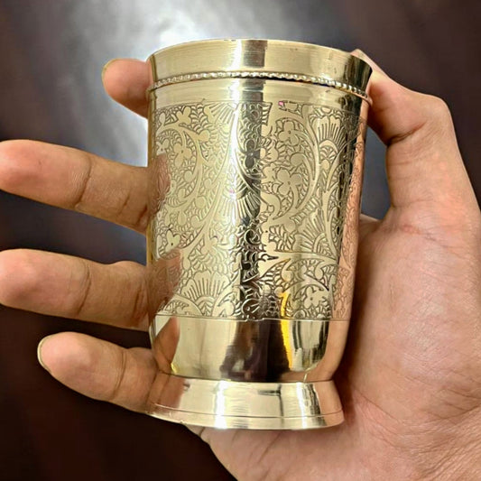 Brand New Brass Engraved Refreshments Set | Traditional Jug & Glass Collection