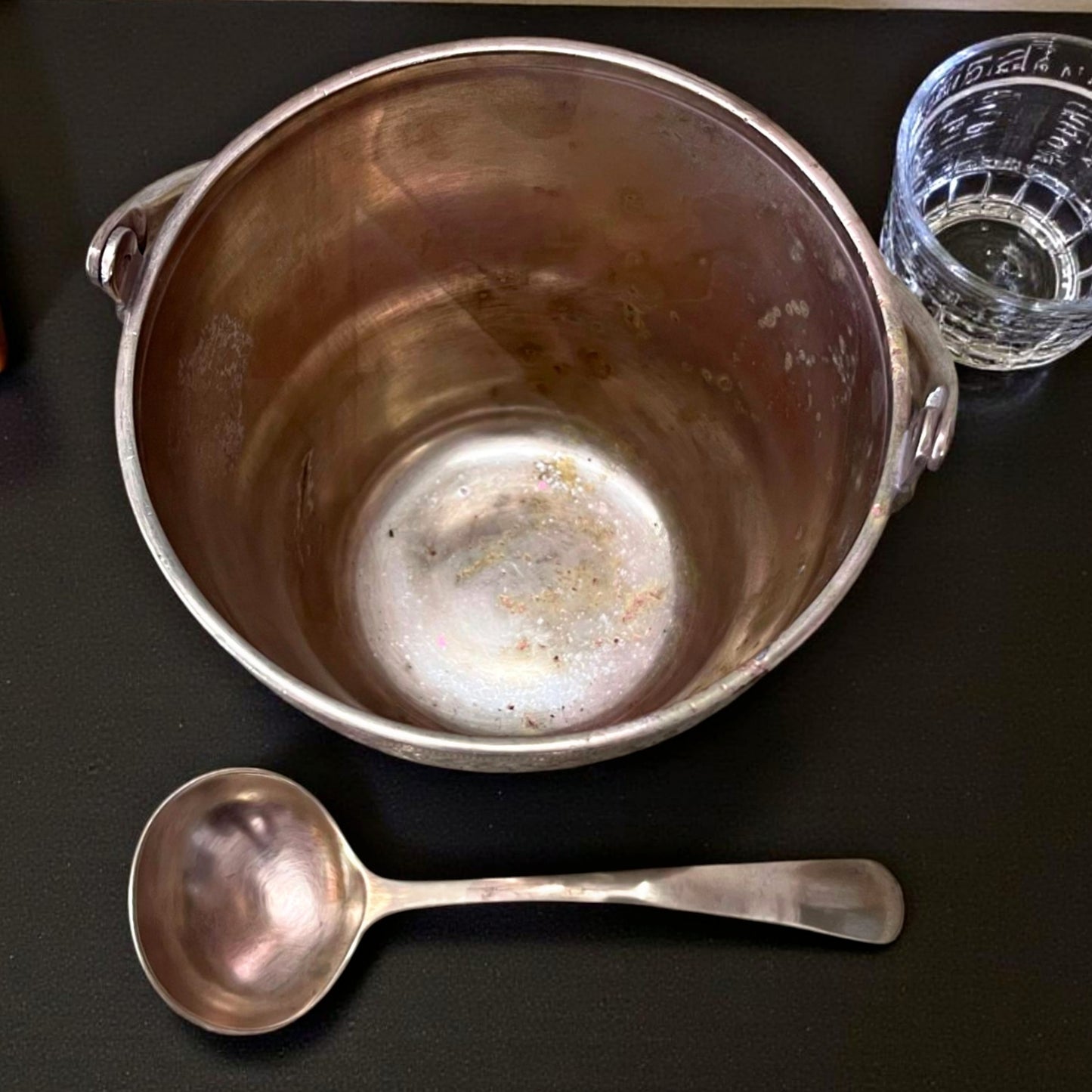 Antique Brass Engraved Small Bucket with Spoon | Traditional Serveware & Decor