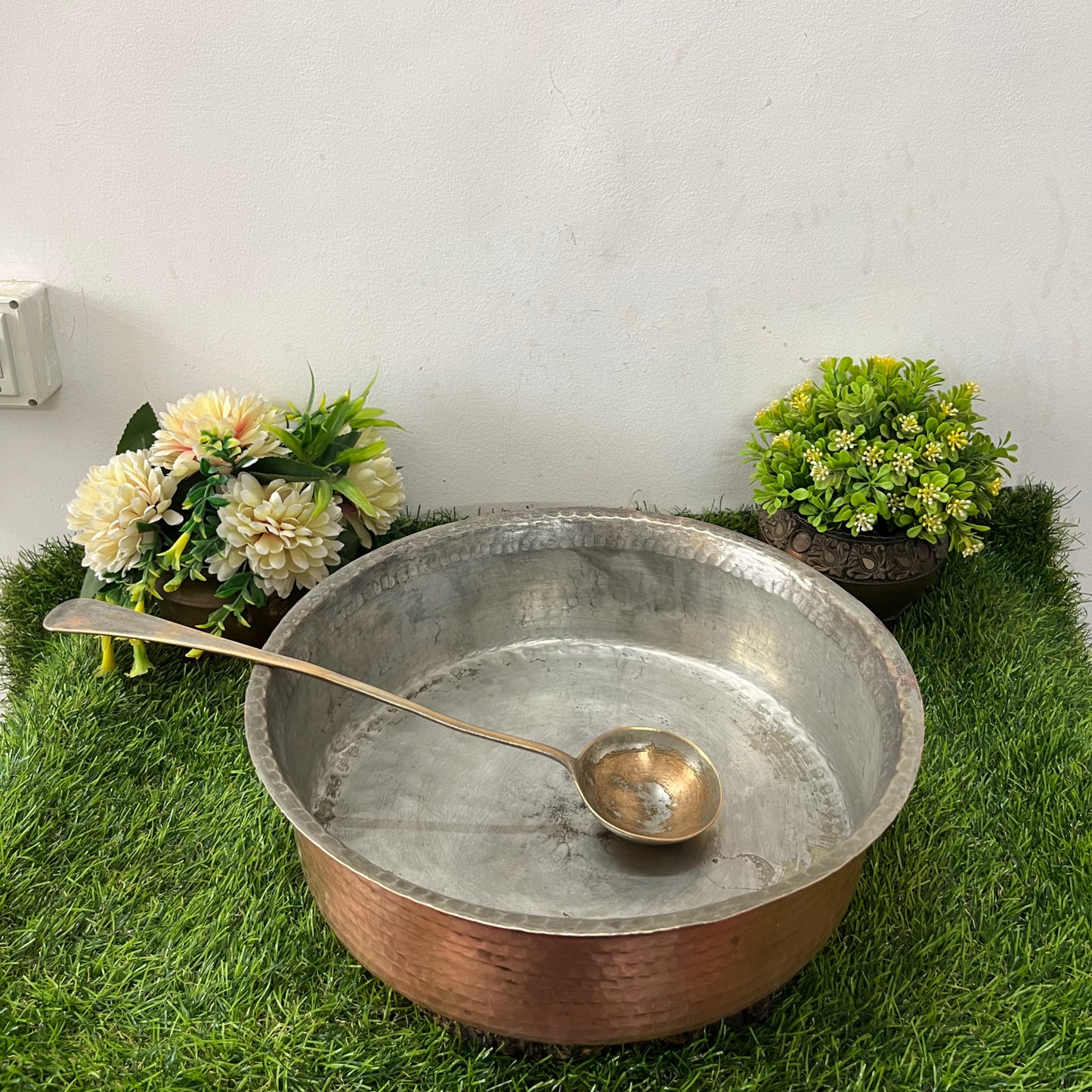 Antique Copper Langadi With Ladle