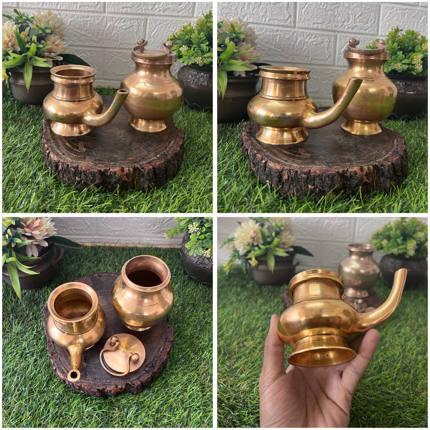 Brass Kamandalam With Gangajal Kalash - Antique Item In Pair