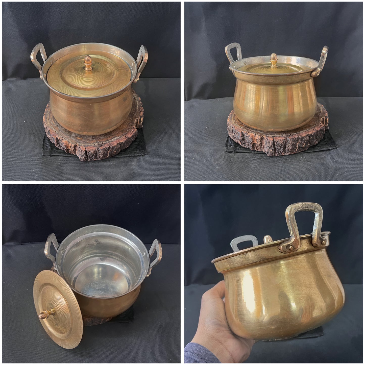 Brass Vintage Big Size Cha Patra - Bombay Antiques Approved