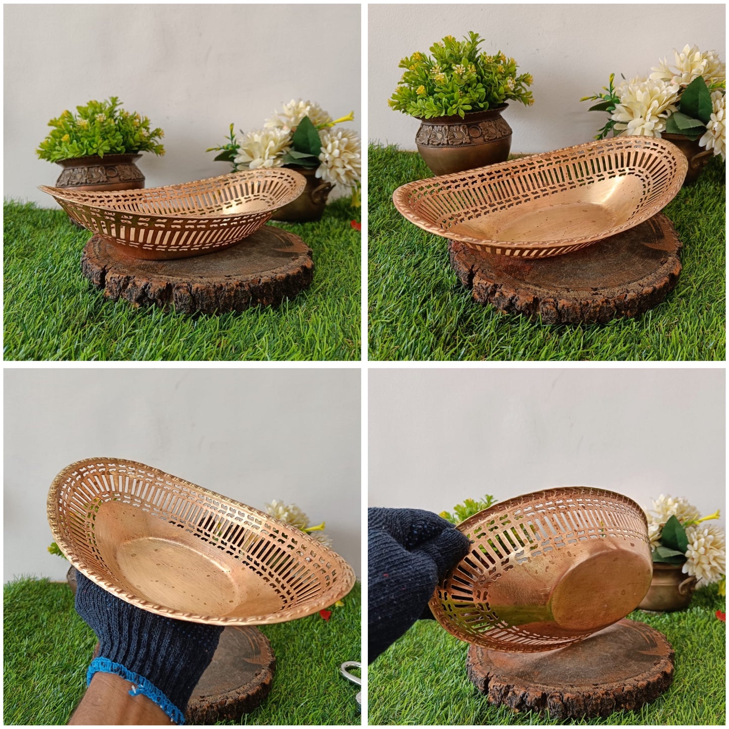 Brass Basket by Bombay Antiques