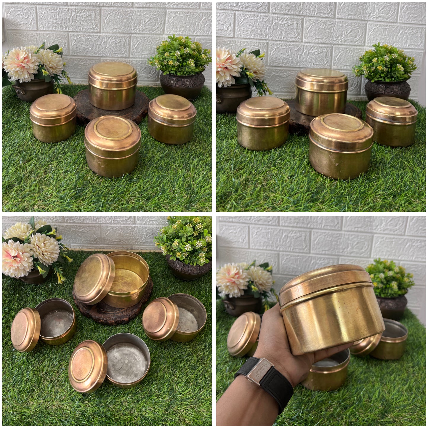 Brass Dabba Set - Antique Storage Items