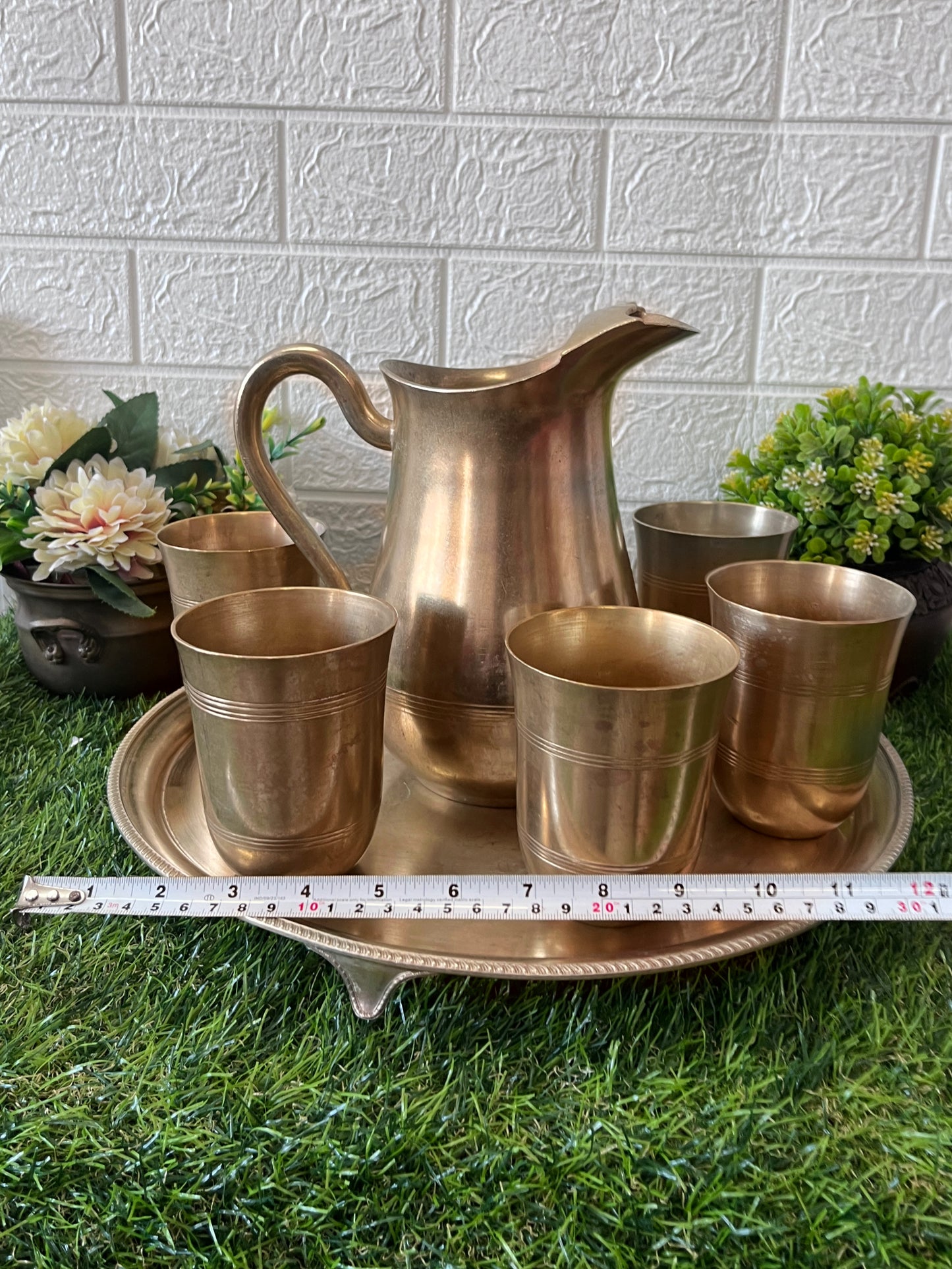 Brass Jug Set - Antique Serving Item