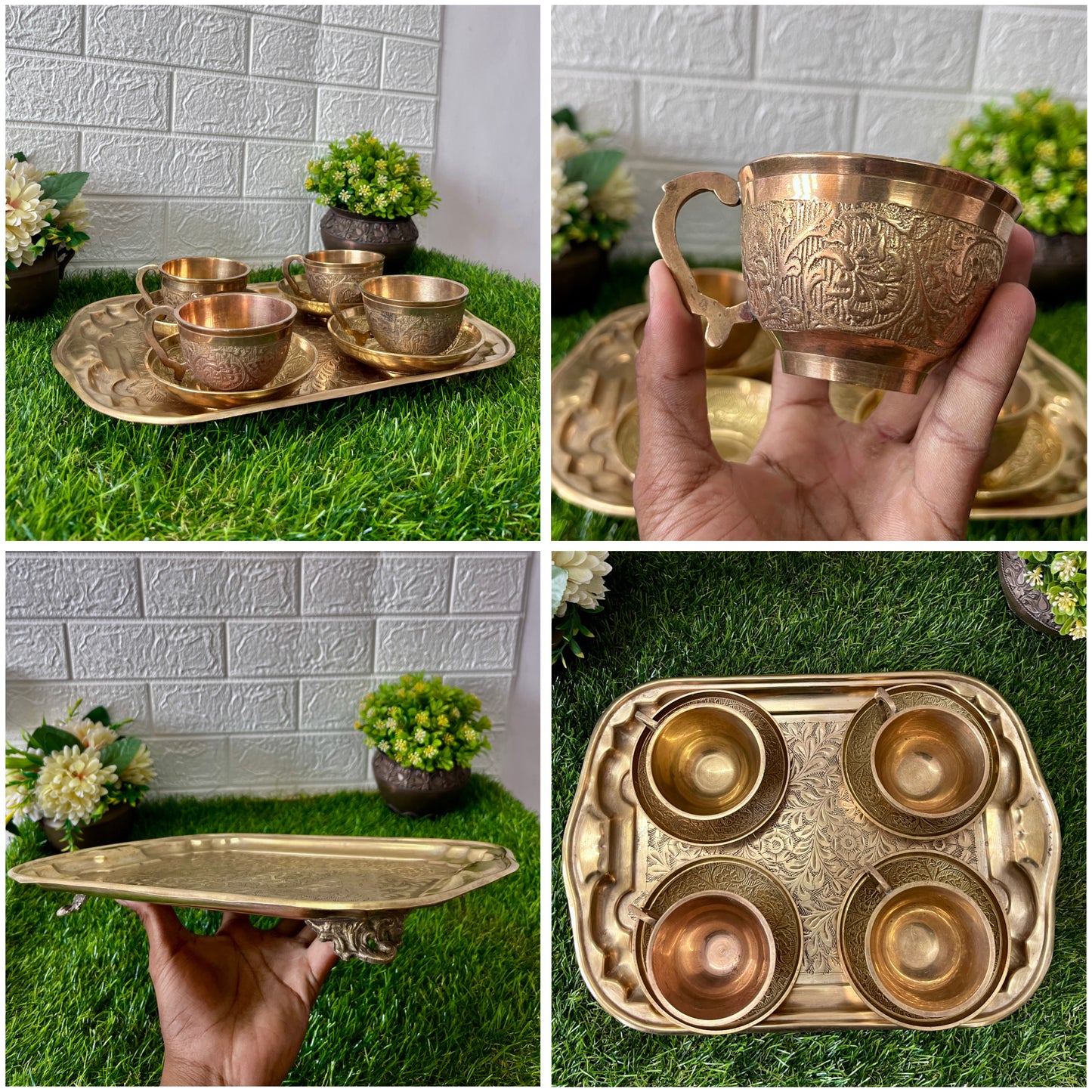 Antique Brass Tea Serving set