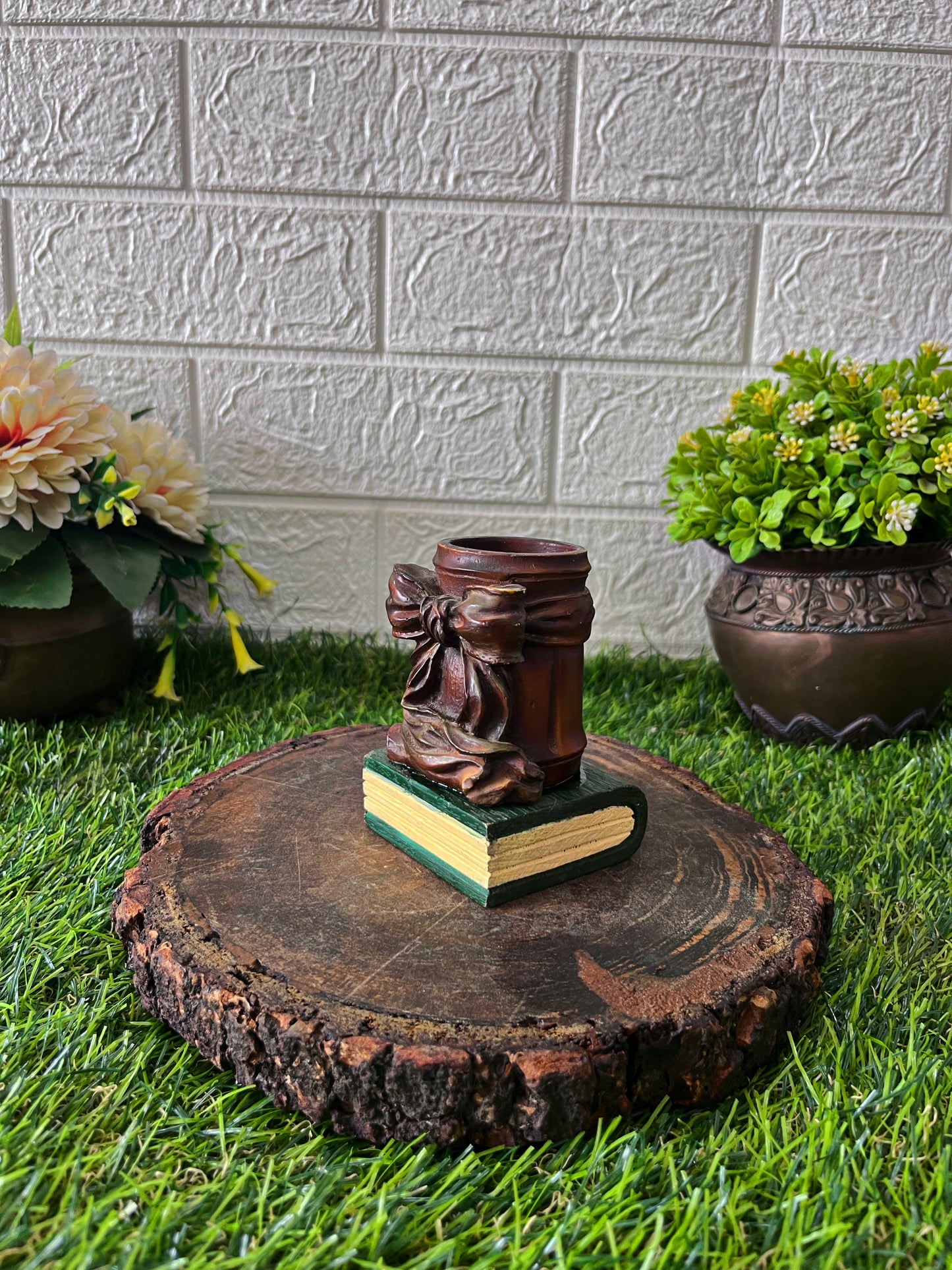 Wooden Book Weight - Antique Table Top