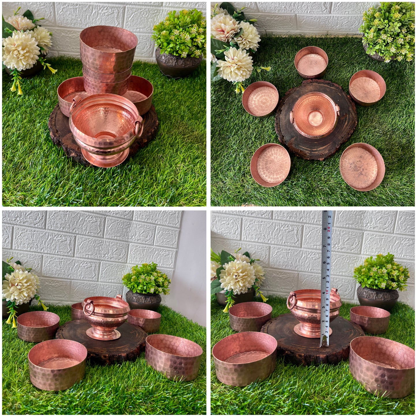 Antique Copper Ghangal with 5 Bowls