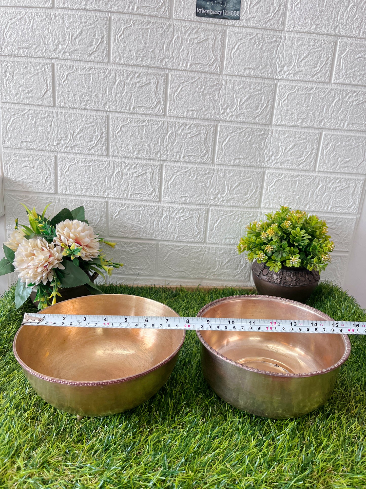 Brass Bowls In Pair - Antique Serving Items