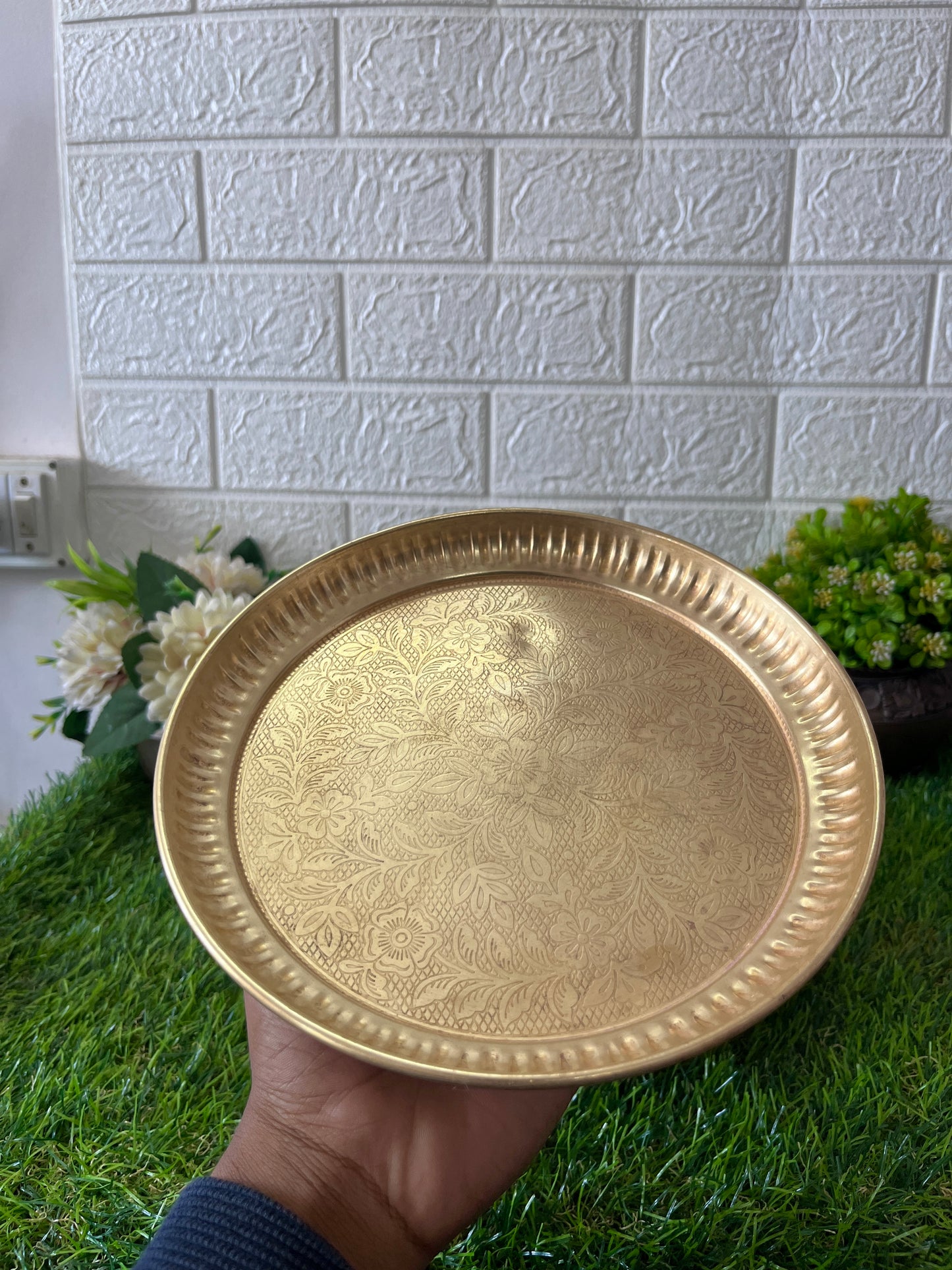 Brass Dinner Plates - Antique Thali