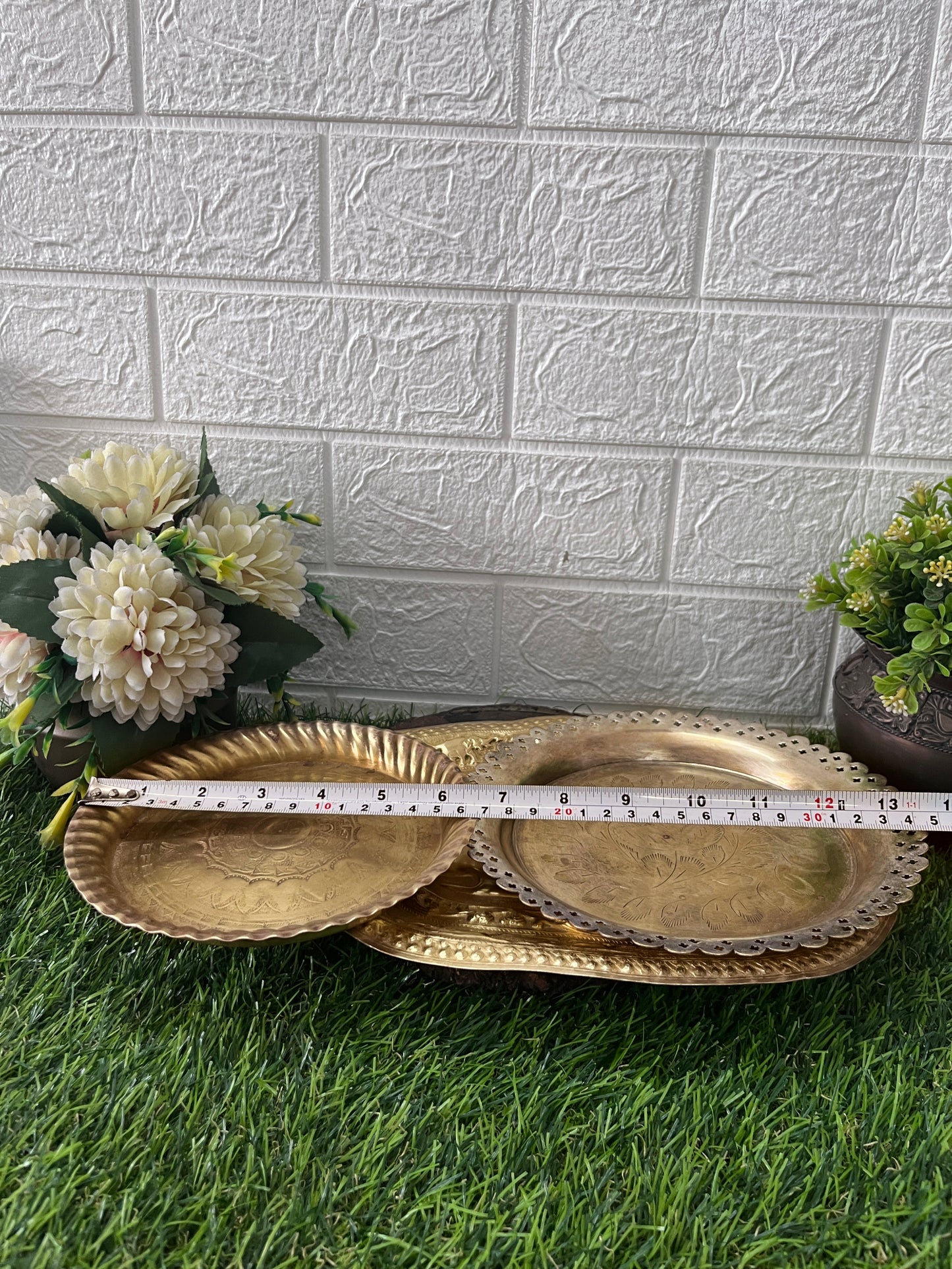 Antique Brass Tray Set  - Serving Item