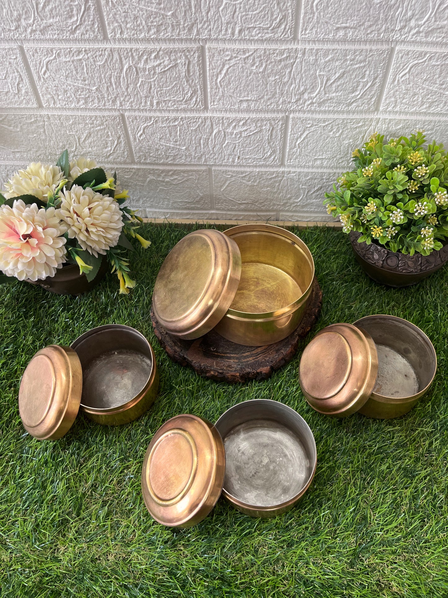 Brass Dabba Set - Antique Storage Items