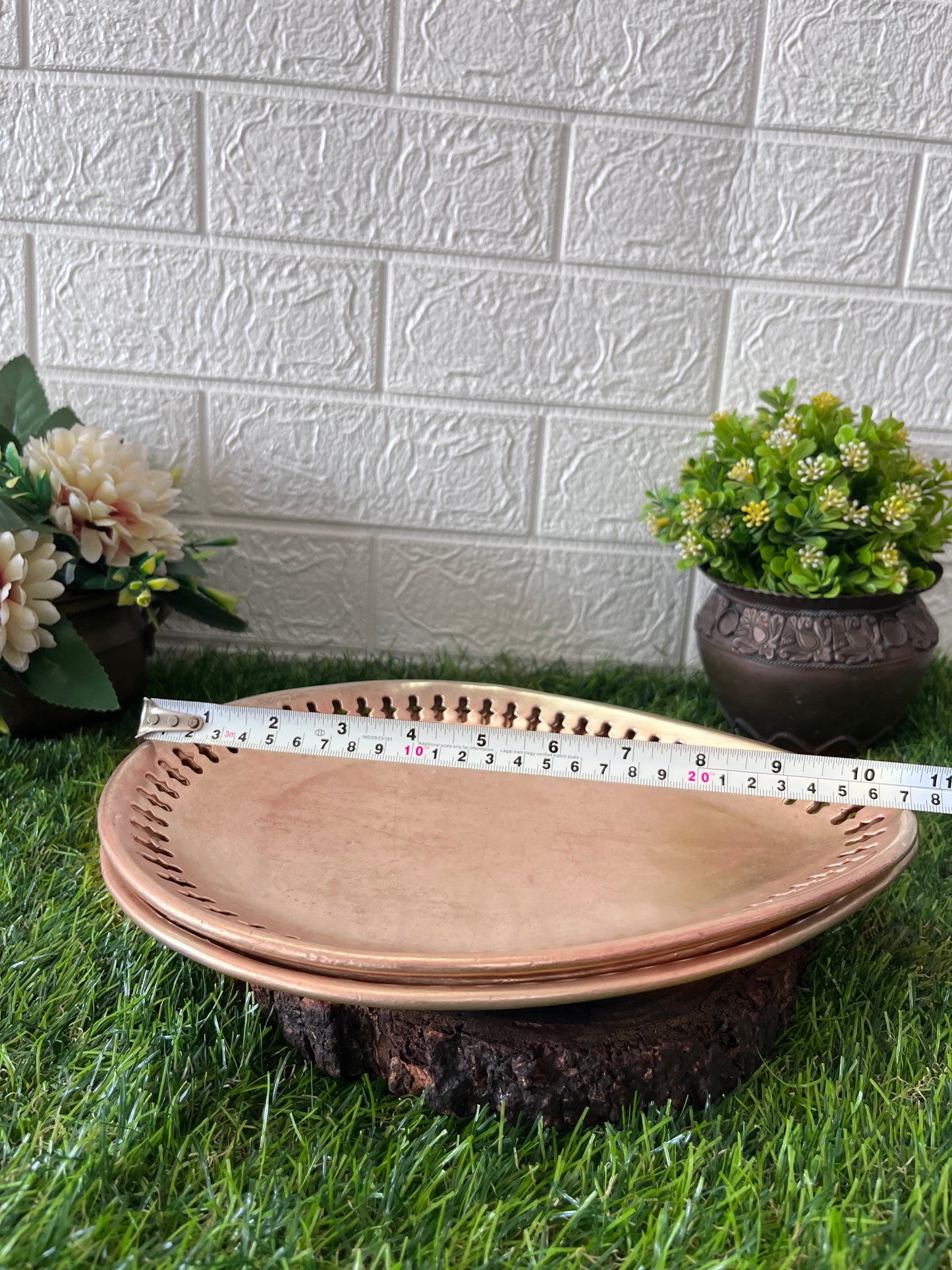 Brass Tray - Antique Brass Serving Tray Set Of 3