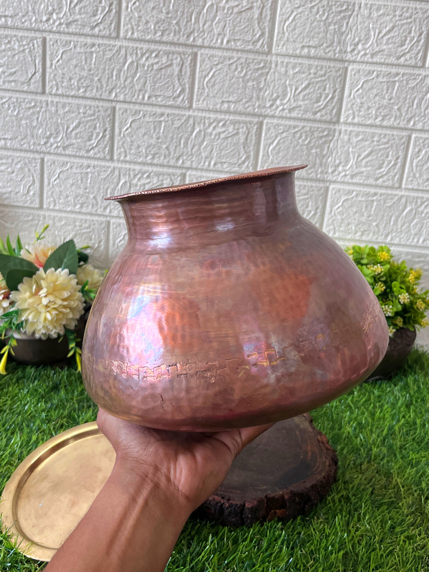 Copper Deg With Lid - Antique Copper Cooking Bolw With Dhakkan