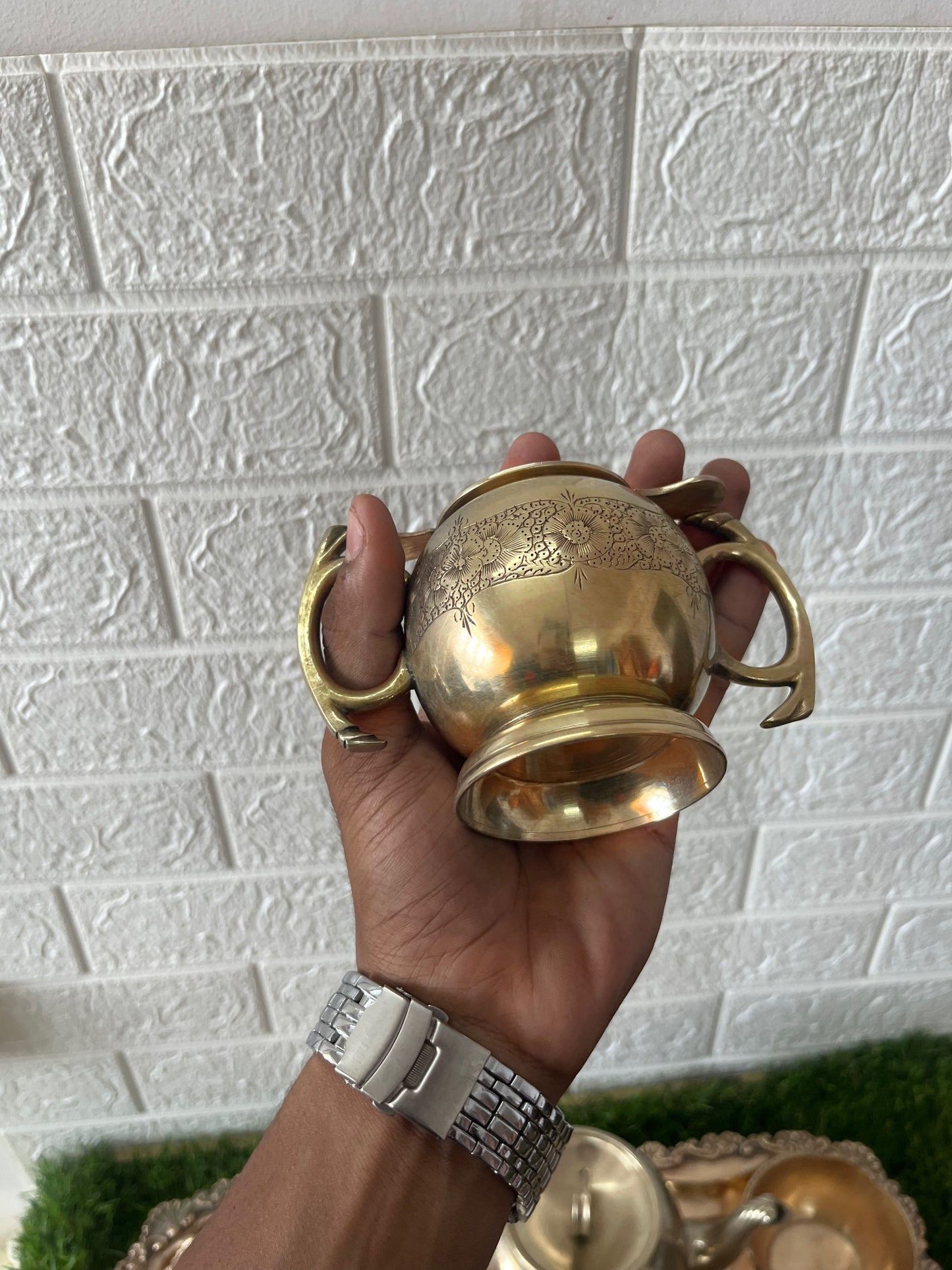 Antique Brass Tea Serving Set