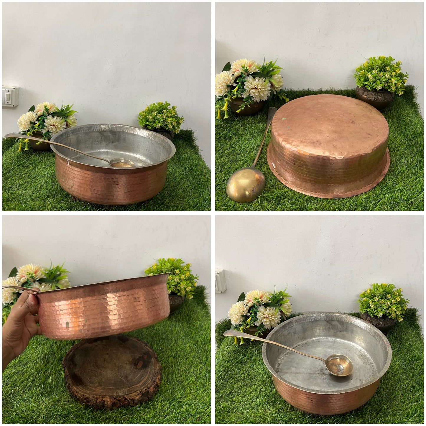 Antique Copper Langadi With Ladle