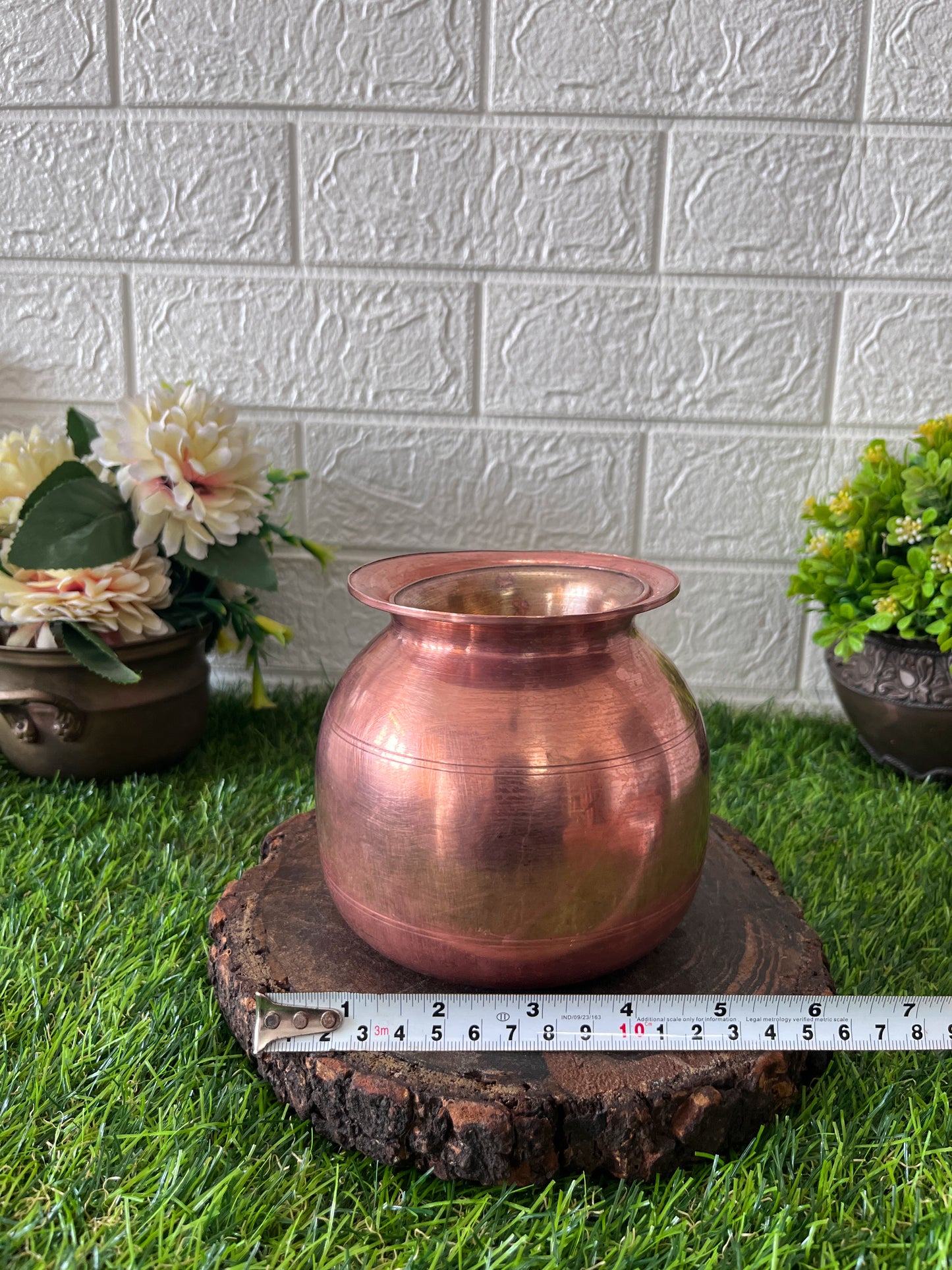 Copper kalash - Antique Lota with Glass