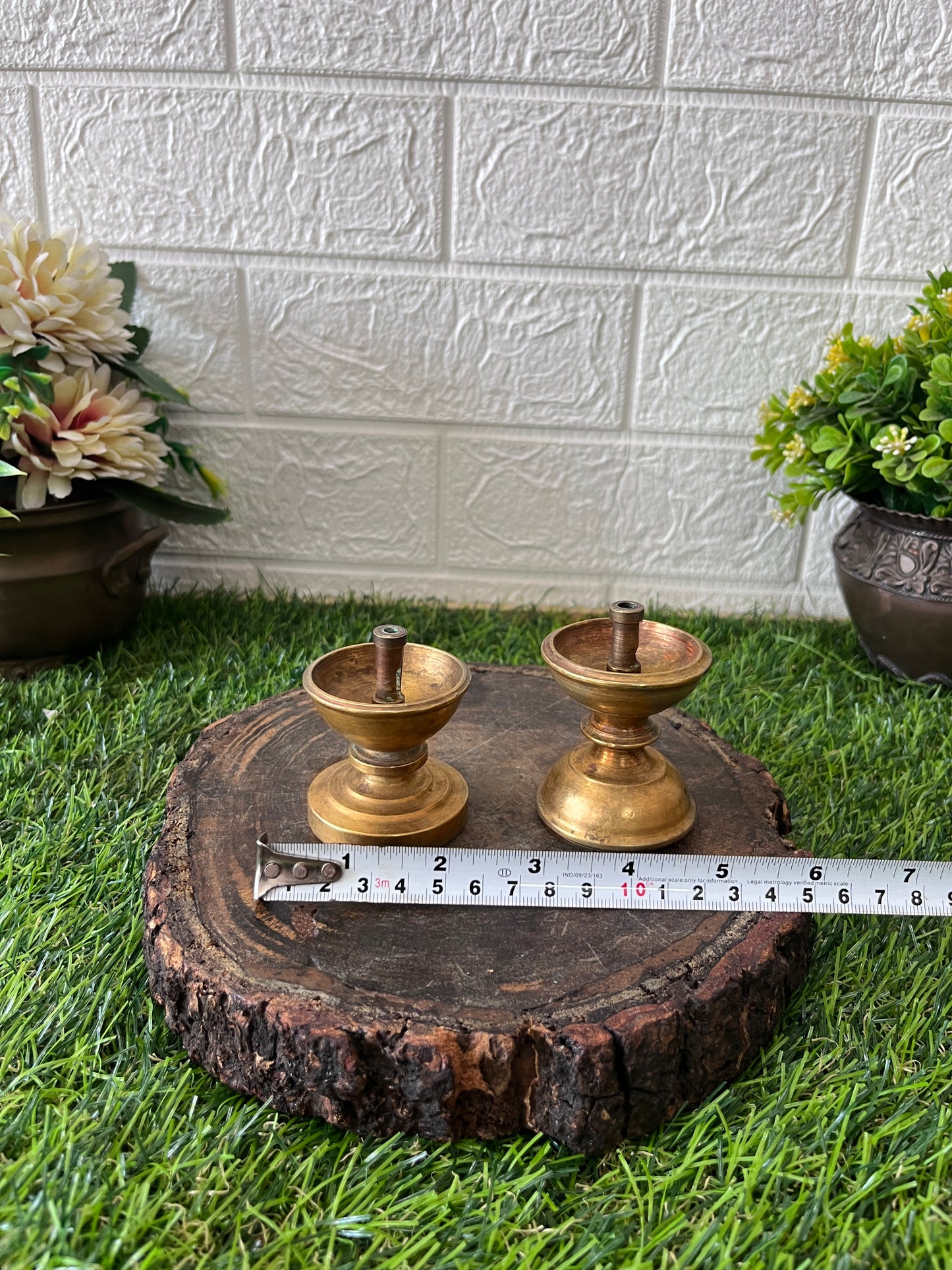 Brass Diya In Pair - Antique Oil Lamp